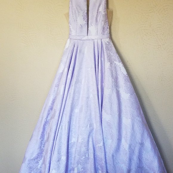 SHERRI HILL PURPLE FLORAL  PROM/HOMECOMING DRESS - Picture 3 of 15